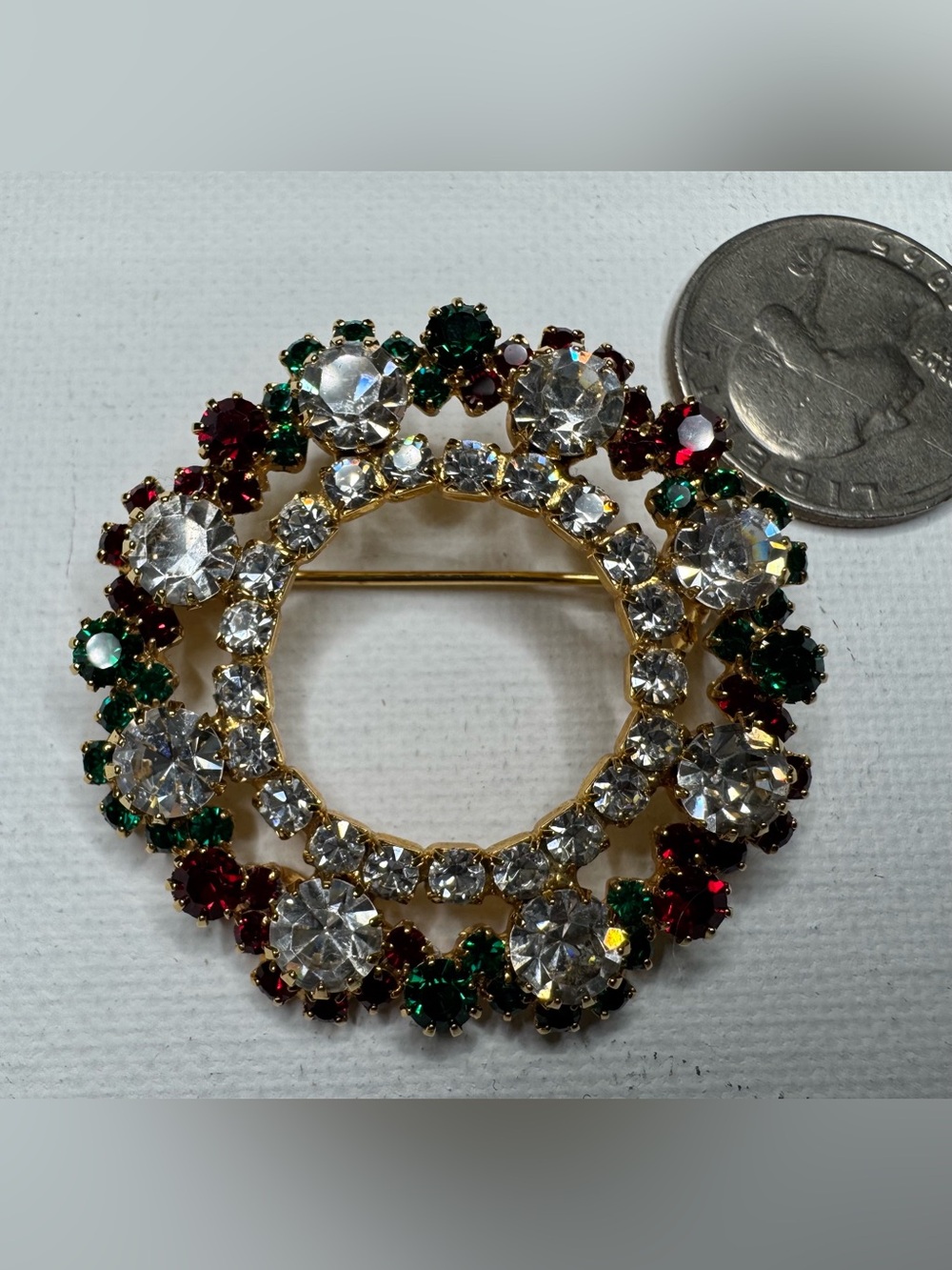 Vintage Eisenberg Ice Crystal Wreath Brooch
